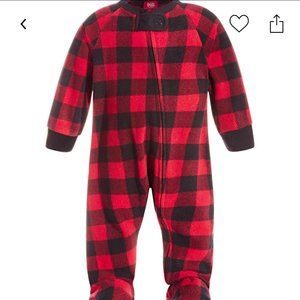 Red and black check footed pajamas